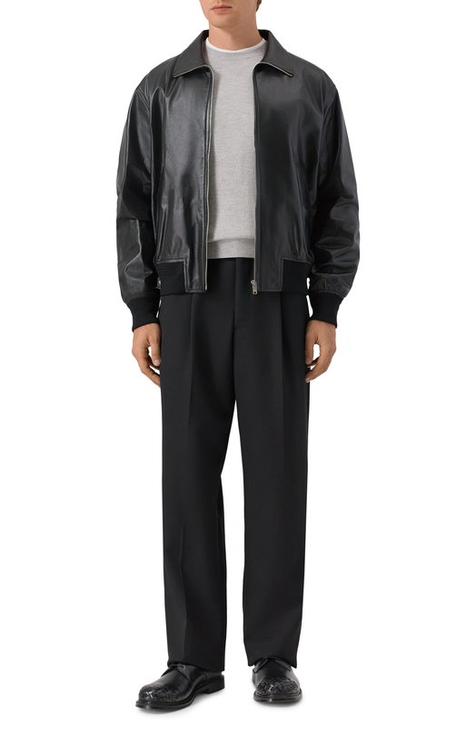 Кожаный бомбер Bottega Veneta 785266/V5AC0 Чёрный  785266/V5AC0 Фото 2