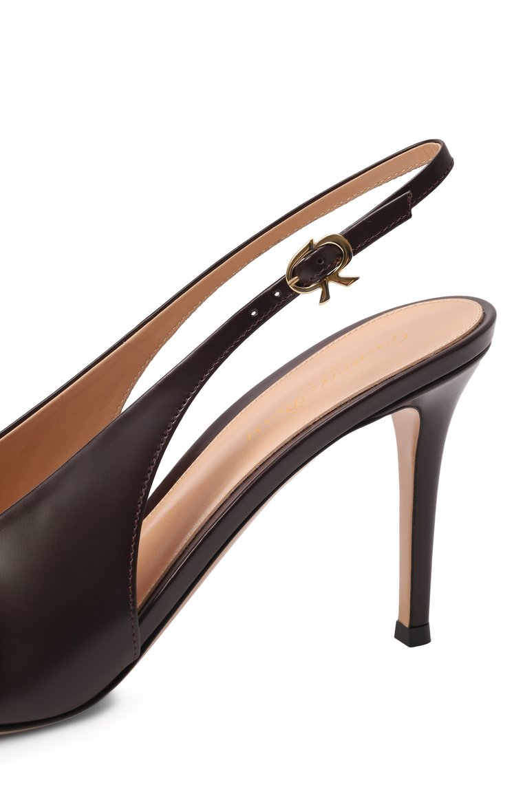 Женские кожаные туфли robbie sling 85 GIANVITO ROSSI темно-бордового цвета, арт. G95461.85RIC.T0KB0UR | Фото 7 (Каблук высота: Высокий; Материал внешний: Натуральная кожа; Материал внутренний: Натуральная кожа; Подошва: Плоская; Каблук тип: Шпилька; Женское Кросс-КТ: Слингбэки)
