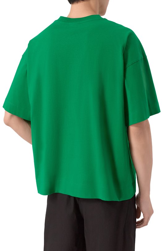 Хлопковая футболка Dries Van Noten 021111/3603 Зелёный  021111/3603 Фото 4