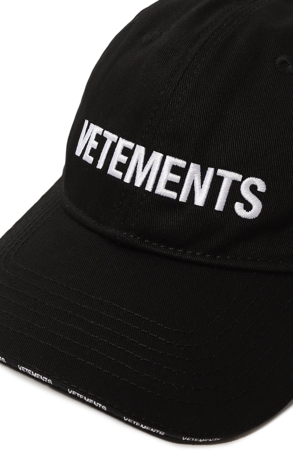 Хлопковая бейсболка VETEMENTS цвет черный купить в ЦУМ OUTLET, арт