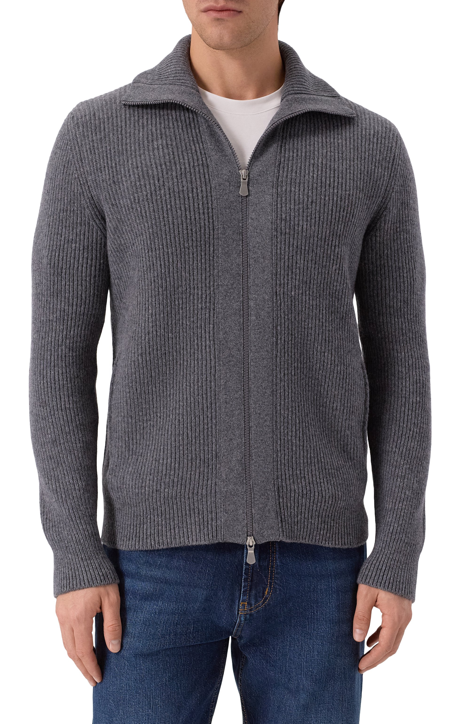 Шерстяной кардиган GRAN SASSO серого цвета по цене 51300 руб., арт. 23112/25075, фото 3 Шерстяной кардиган GRAN SASSO, арт. 23112/25075, фото 3