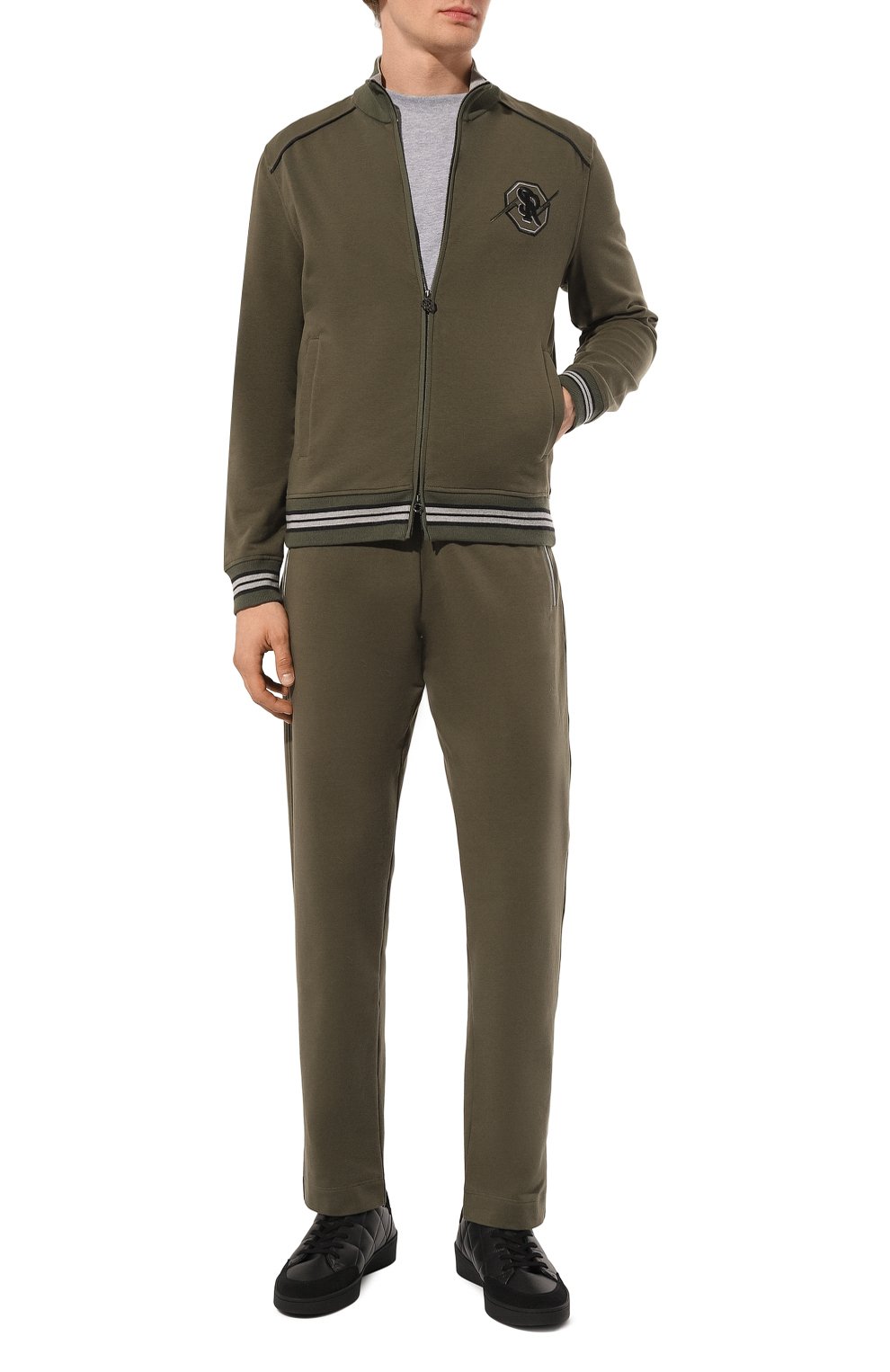 Хлопковая толстовка STEFANO RICCI хаки цвета по цене 108000 руб., арт. K101028R31/T23350, фото 2 Хлопковая толстовка STEFANO RICCI, арт. K101028R31/T23350, фото 2