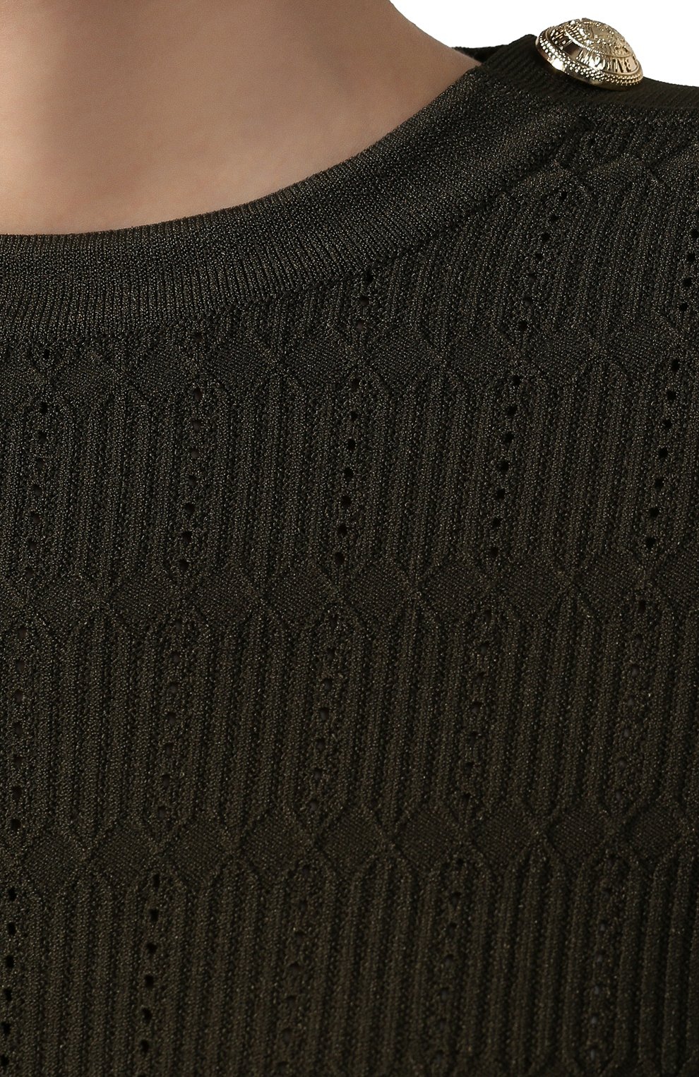 Пуловер BALMAIN хаки цвета по цене 106500 руб., арт. TF13111/K030, фото 5 Пуловер BALMAIN, арт. TF13111/K030, фото 5