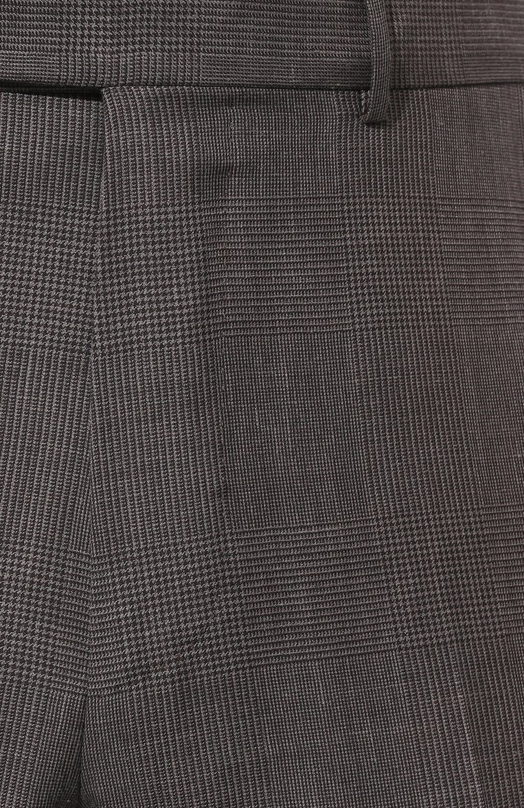 Мужские брюки из шерсти и льна ZEGNA коричневого цвета, арт. 749F09A7/75TB12 | Фото 5 (Длина (брюки, джинсы): Стандартные; Материал внешний: Лен, Шерсть; Случай: Повседневный; Стили: Кэжуэл; Автоматизация состава: Проставлено; Автоматизация ТО: Проставлено)