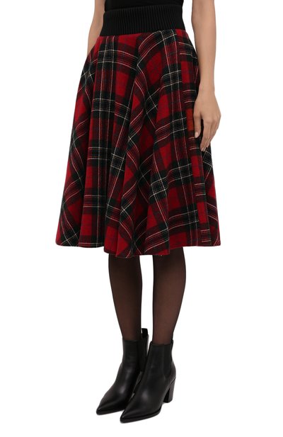 Шерстяная юбка REDVALENTINO красного цвета по цене 46950 руб., арт. WR3RAG39/5Y8, фото 3 Шерстяная юбка REDVALENTINO, арт. WR3RAG39/5Y8, фото 3