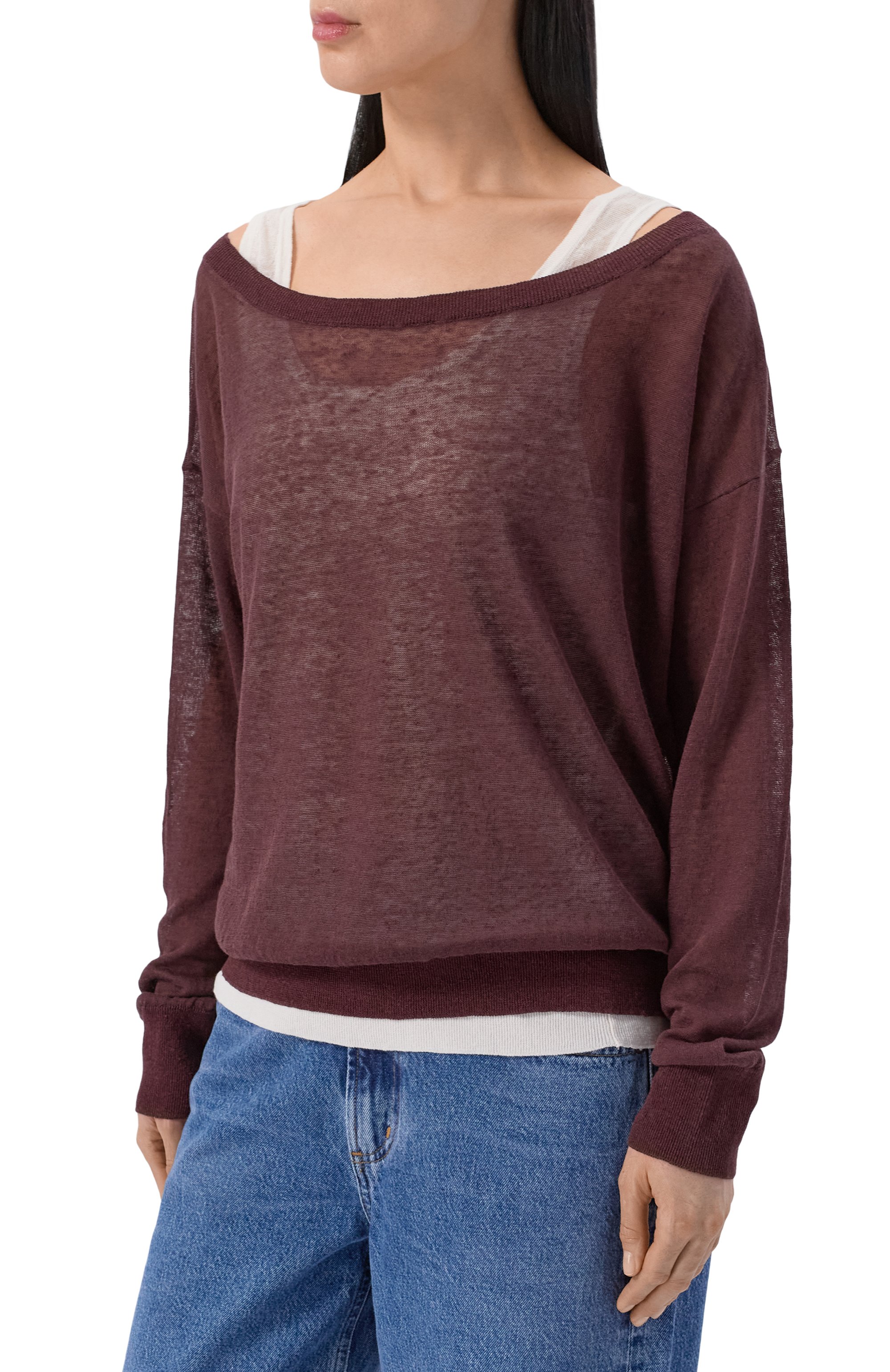 Пуловер изо льна и хлопка BOSS коричневого цвета по цене 31900 руб., арт. 50562972, фото 3 Пуловер изо льна и хлопка BOSS, арт. 50562972, фото 3