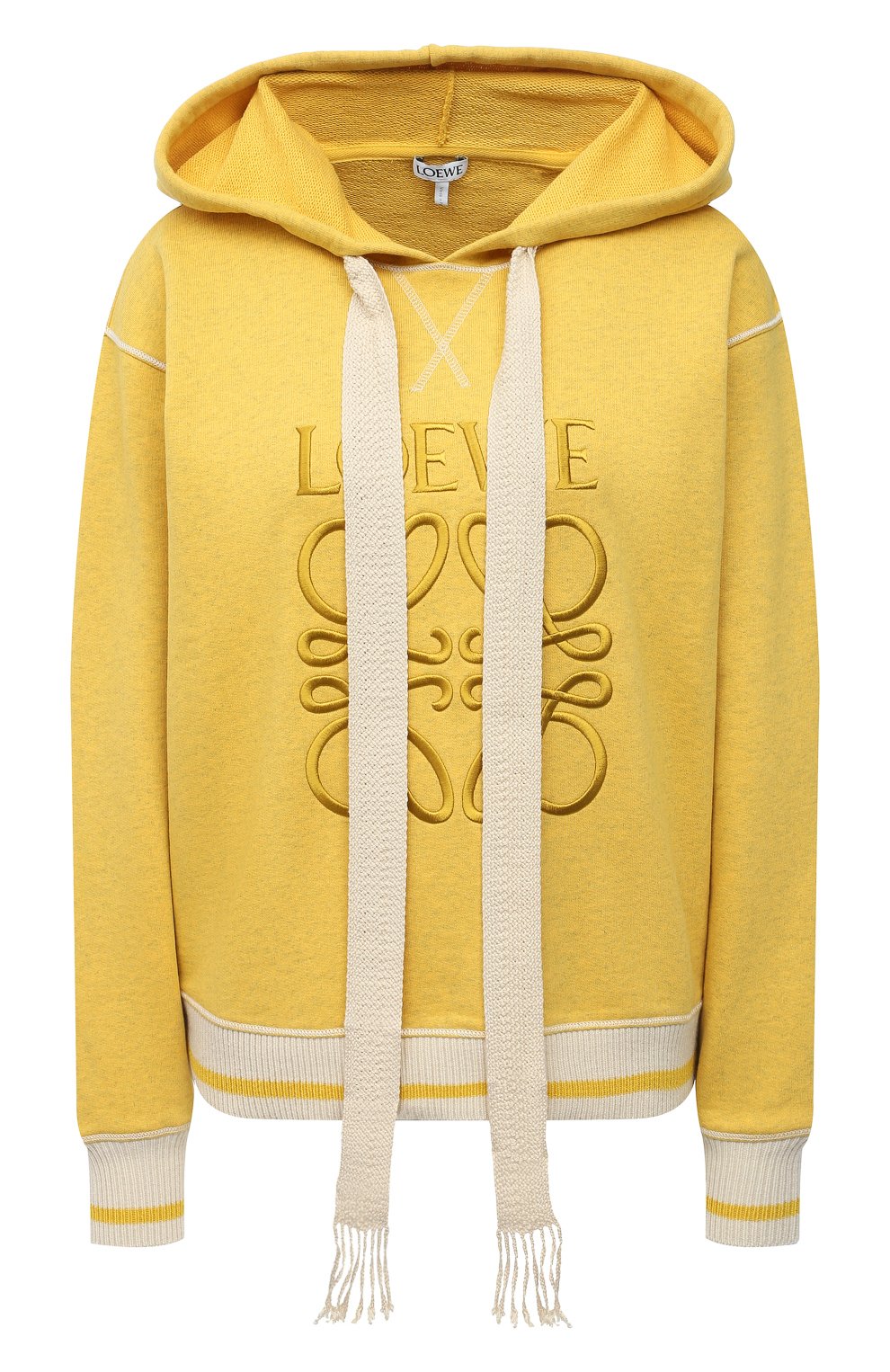 Хлопковое худи LOEWE желтого цвета по цене 77350 руб., арт. S359341XA9, фото 1 Хлопковое худи LOEWE, арт. S359341XA9, фото 1
