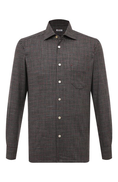 Мужская рубашка из шерсти и шелка KITON, арт. UMCNERK0143C01