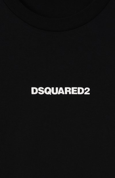 Хлопковая футболка DSQUARED2 черного цвета по цене 9680 руб., арт. DQ2823/D004G, фото 3 Хлопковая футболка DSQUARED2, арт. DQ2823/D004G, фото 3