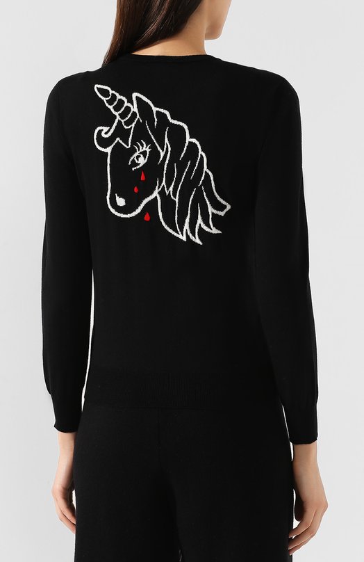 Шерстяной пуловер Nervure Чёрный, фото 4