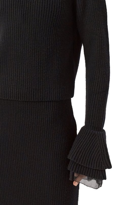 Шерстяной пуловер Nina Ricci 25AMPU012/ML0581 Чёрный  25AMPU012/ML0581 Фото 5