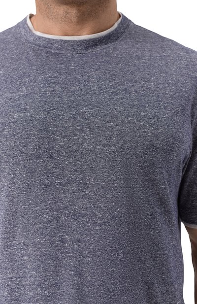 Футболка изо льна и хлопка BRUNELLO CUCINELLI, арт. MW8357427W, фото 5