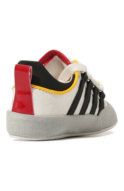 Кожаные пинетки DSQUARED2 белого цвета по цене 17550 руб., арт. 70680 VAR.2, фото 3 Кожаные пинетки DSQUARED2, арт. 70680 VAR.2, фото 3