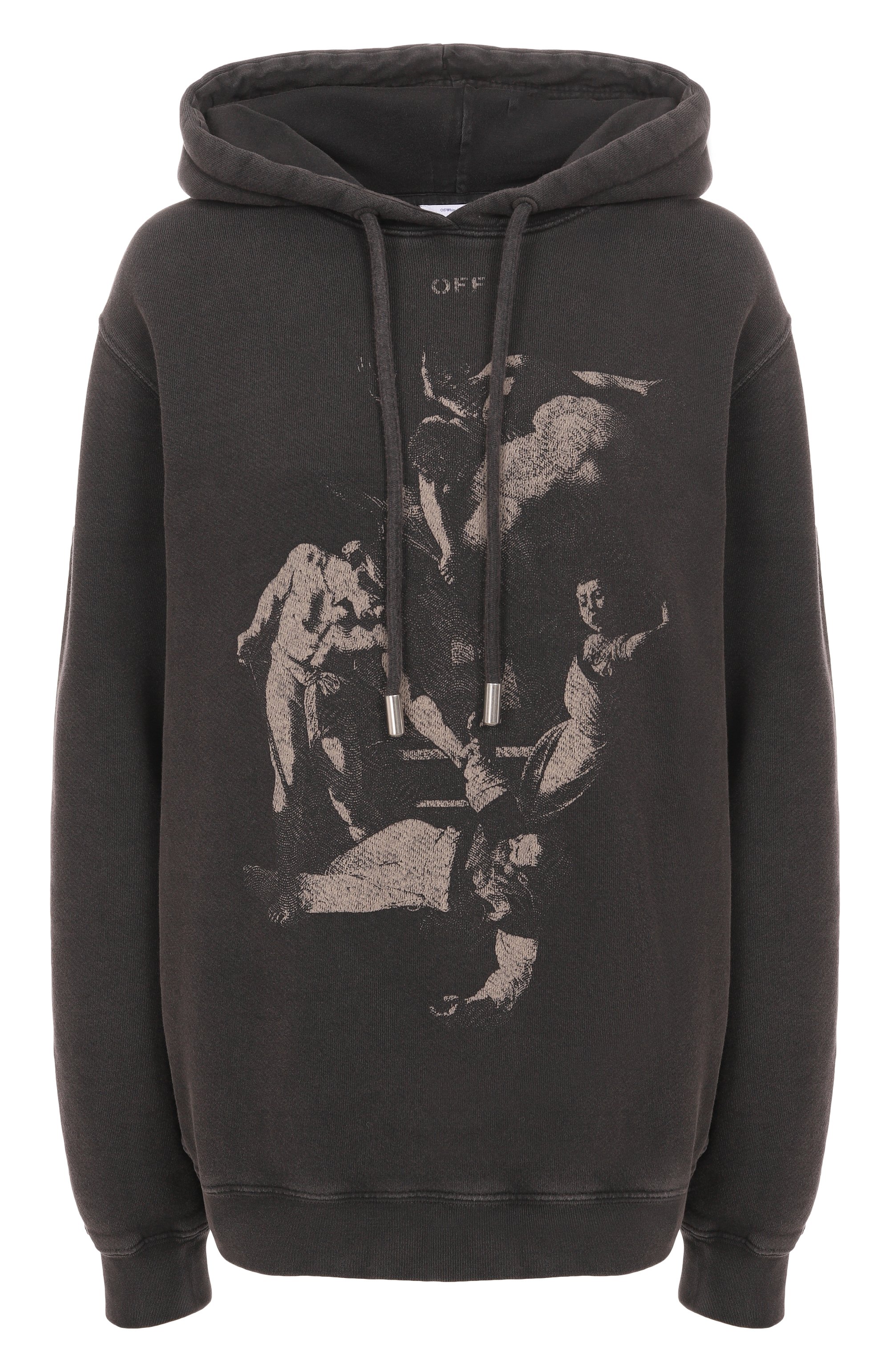 Хлопковое худи OFF-WHITE черного цвета по цене 92950 руб., арт. 0WBB035S25FLE004, фото 1 Хлопковое худи OFF-WHITE, арт. 0WBB035S25FLE004, фото 1