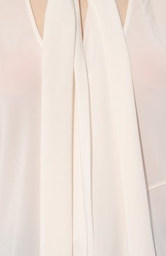 Женская шелковая блузка HELMUT LANG белого цвета, арт. 001HW522 | Фото 5 (Материал внешний: Шелк; Рукава: Длинные; Принт: Без принта; Длина (для топов): Стандартные; Материал сплава: Проставлено; Драгоценные камни: Проставлено; Женское Кросс-КТ: Блуза-одежда; Стили: Кэжуэл)