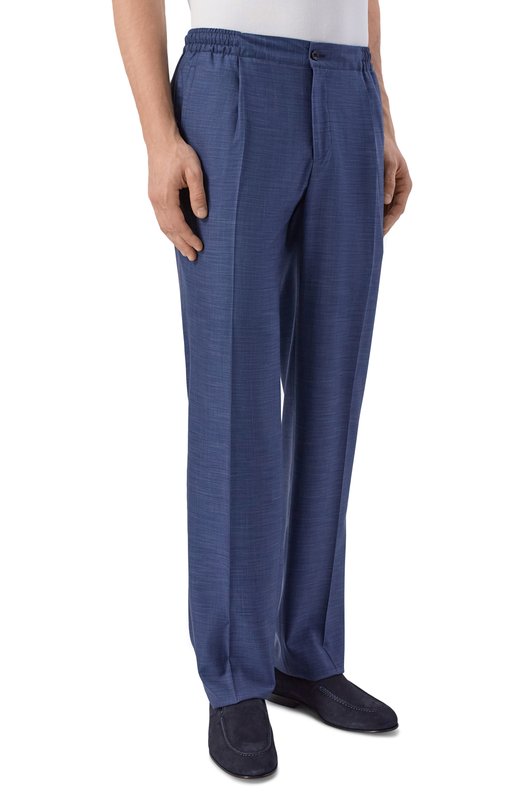 Костюм из шерсти и шелка Kiton UA81K0669G Синий  UA81K0669G Фото 4