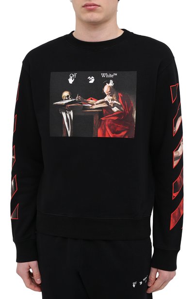 Хлопковый свитшот OFF-WHITE черного цвета по цене 52350 руб., арт. 0MBA025R21FLE005, фото 3 Хлопковый свитшот OFF-WHITE, арт. 0MBA025R21FLE005, фото 3
