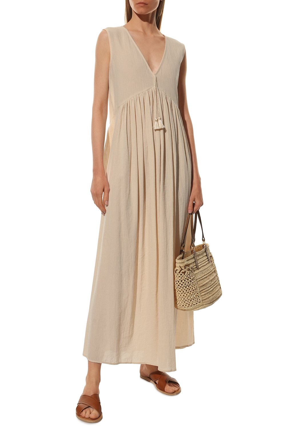 Хлопковое платье WEEKEND MAX MARA кремового цвета по цене 31000 руб., арт. VOLANTE 32210128, фото 2 Хлопковое платье WEEKEND MAX MARA, арт. VOLANTE 32210128, фото 2