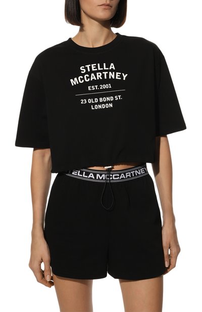 Хлопковая футболка STELLA MCCARTNEY черного цвета по цене 29950 руб., арт. S7M411740, фото 3 Хлопковая футболка STELLA MCCARTNEY, арт. S7M411740, фото 3