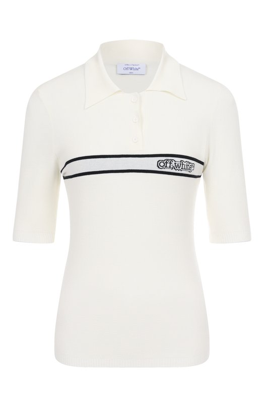 Поло из вискозы Off-White 0WHV005S25KNI001 Белый 0WHV005S25KNI001