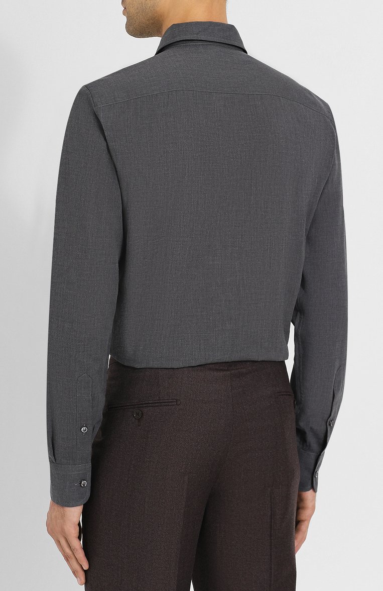 Хлопковая сорочка с воротником кент BRIONI, арт. SCAE0L/040Q6, фото 4