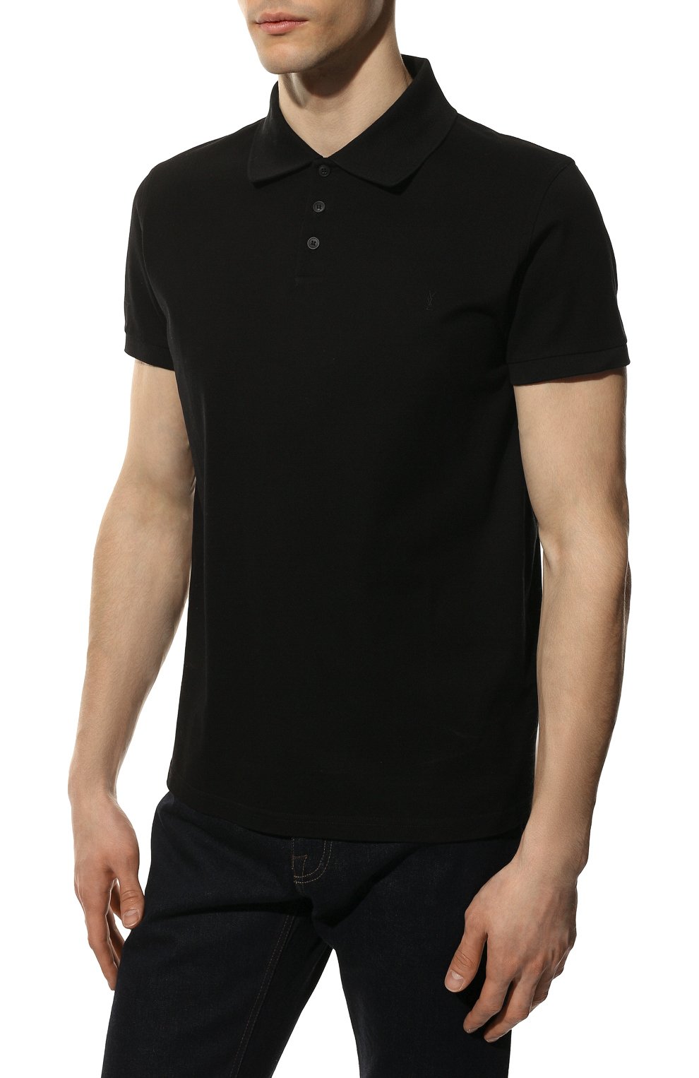 Хлопковое поло SAINT LAURENT, арт. 554052/YB20C, фото 3