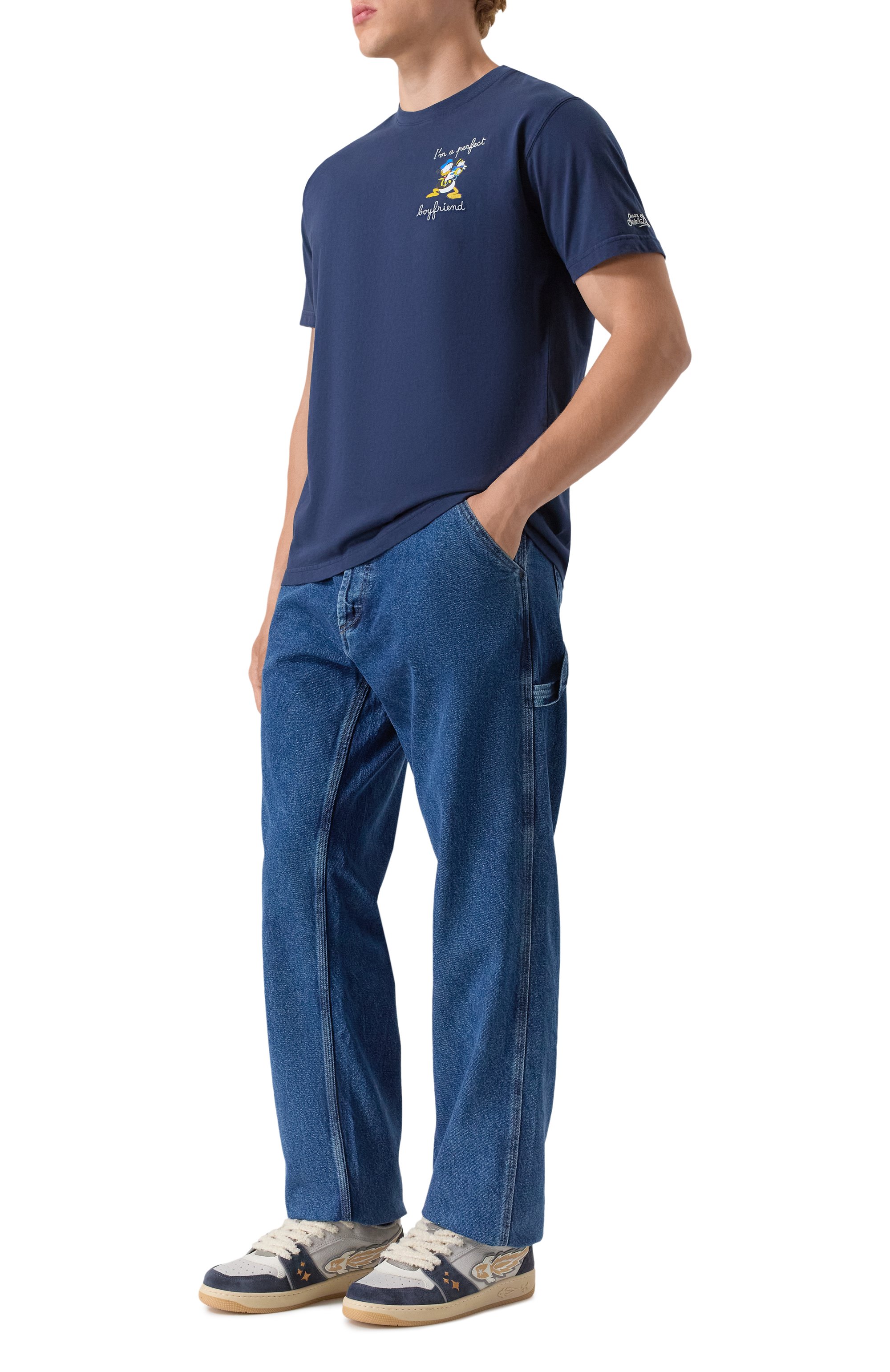 Хлопковая футболка MC2 SAINT BARTH темно-синего цвета по цене 10750 руб., арт. STBM TSHIRT MAN/02613H, фото 2 Хлопковая футболка MC2 SAINT BARTH, арт. STBM TSHIRT MAN/02613H, фото 2