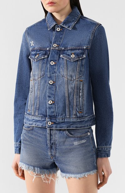 Джинсовая куртка OFF-WHITE синего цвета по цене 44550 руб., арт. 0WYE009R197730578700, фото 3 Джинсовая куртка OFF-WHITE, арт. 0WYE009R197730578700, фото 3