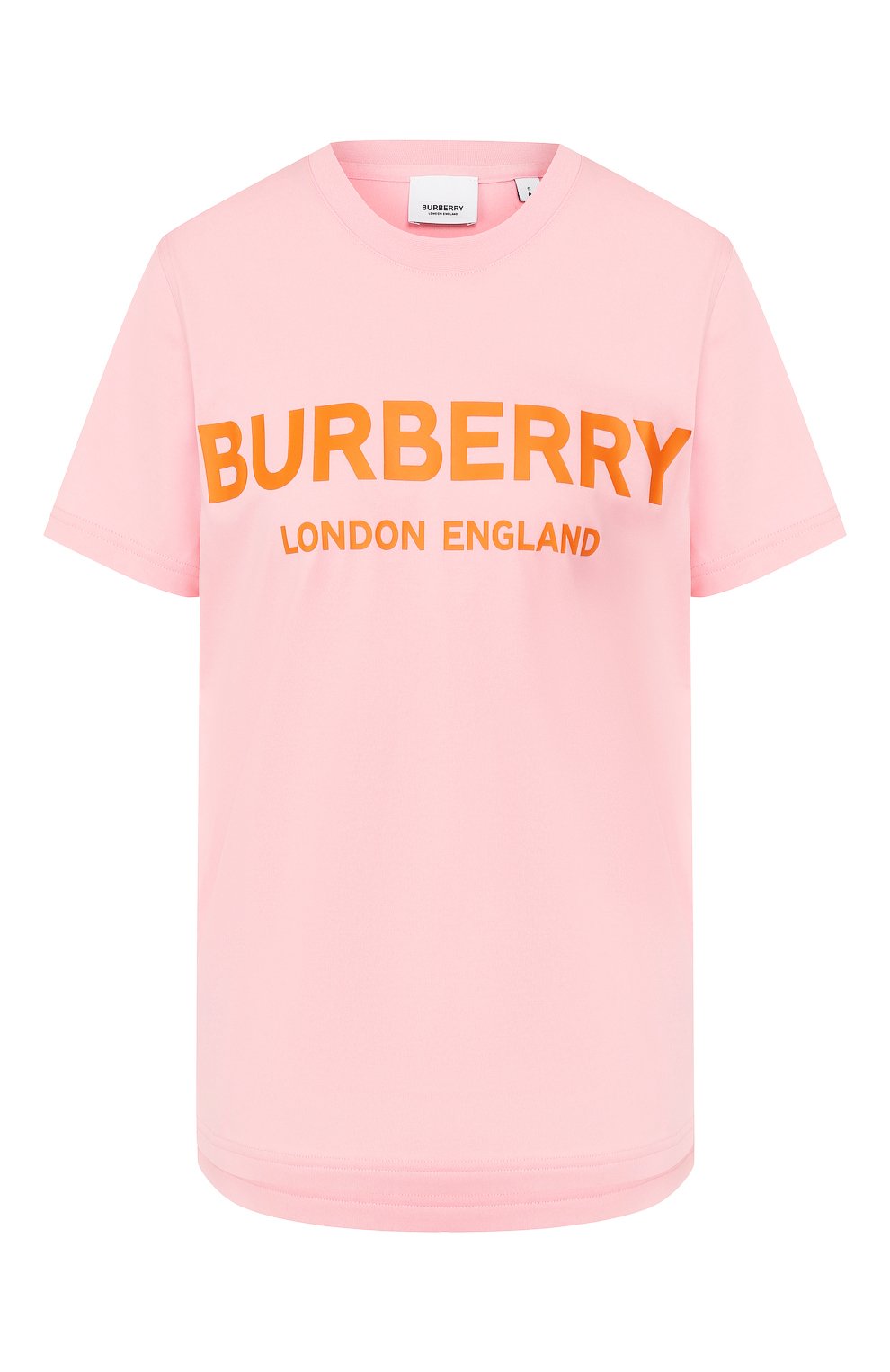 Хлопковая футболка BURBERRY розового цвета по цене 43250 руб., арт. 8021861, фото 1 Хлопковая футболка BURBERRY, арт. 8021861, фото 1