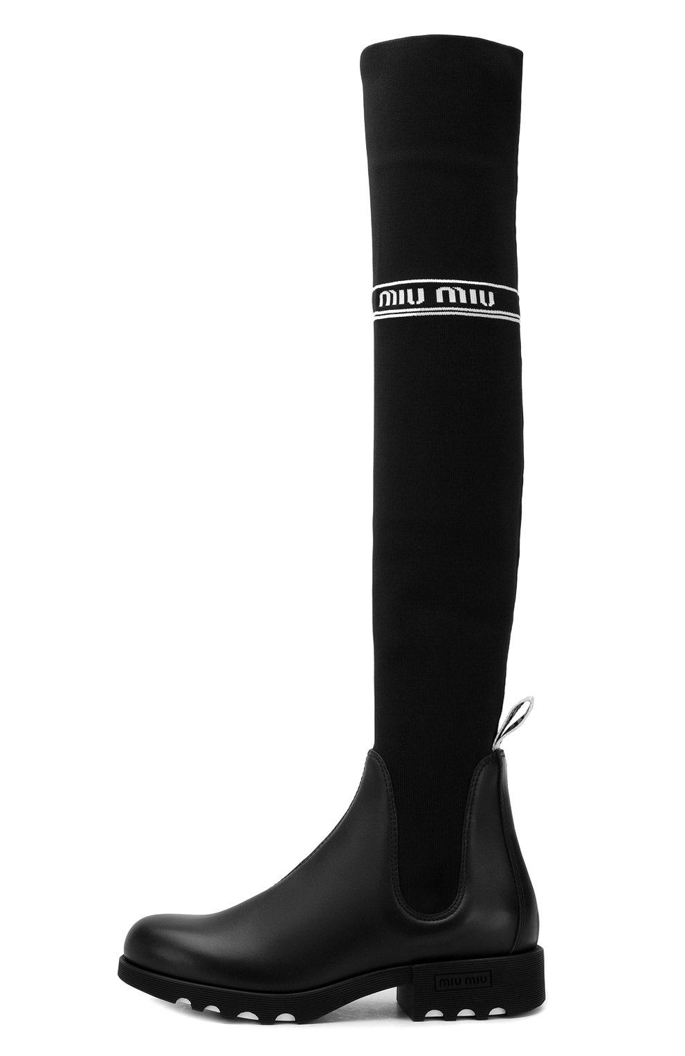 Кожаные ботфорты с голенищем из текстиля MIU MIU, арт. 5W118C/3KKZ, фото 3