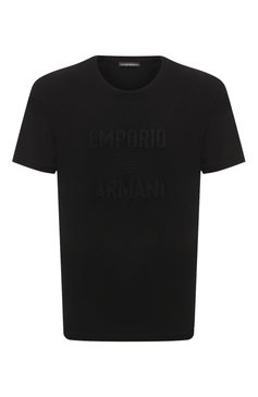 Мужская хлопковая футболка EMPORIO ARMANI черного цвета, арт. 211818/4R485 | Фото 1 (Рукава: Короткие; Длина (для топов): Стандартные; Принт: С принтом; Материал сплава: Проставлено; Материал внешний: Хлопок, Лен; Драгоценные камни: Проставлено; Стили: Кэжуэл)