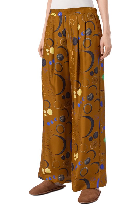 Шелковые брюки ASCENO RS25_B046F04 Коричневый  RS25_B046F04 Фото 3