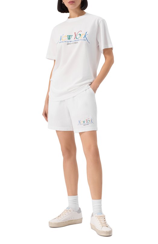 Хлопковые шорты Sporty and Rich SH039622034WH57 Белый  SH039622034WH57 Фото 2