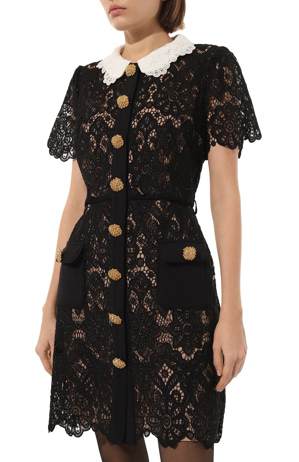 Кружевное платье SELF-PORTRAIT черного цвета по цене 66950 руб., арт. PF22-036C, фото 3 Кружевное платье SELF-PORTRAIT, арт. PF22-036C, фото 3