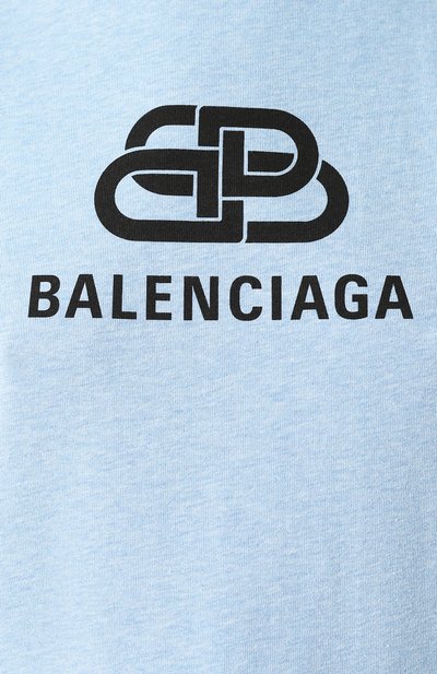 Хлопковая футболка BALENCIAGA голубого цвета по цене 27650 руб., арт. 578133/TGV75, фото 5 Хлопковая футболка BALENCIAGA, арт. 578133/TGV75, фото 5