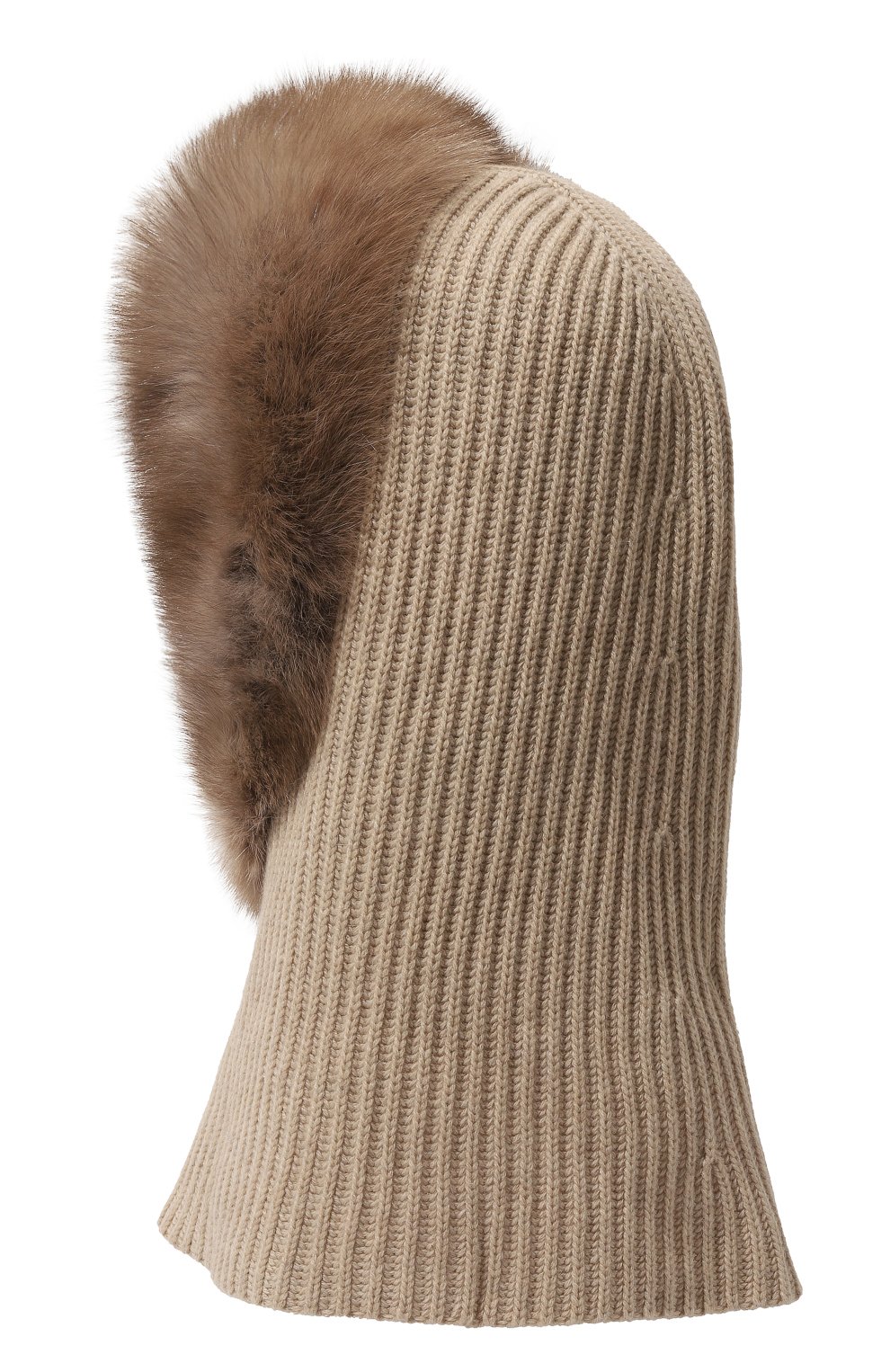 Шерстяной капюшон с мехом соболя VICTORIA KUSENKOVA, арт. 199103641540, фото 3