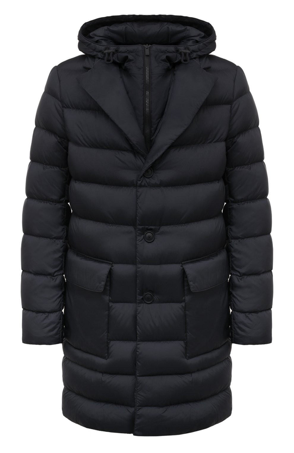 Пуховик BOSS темно-синего цвета по цене 99500 руб., арт. 50527906, фото 1 Пуховик BOSS, арт. 50527906, фото 1