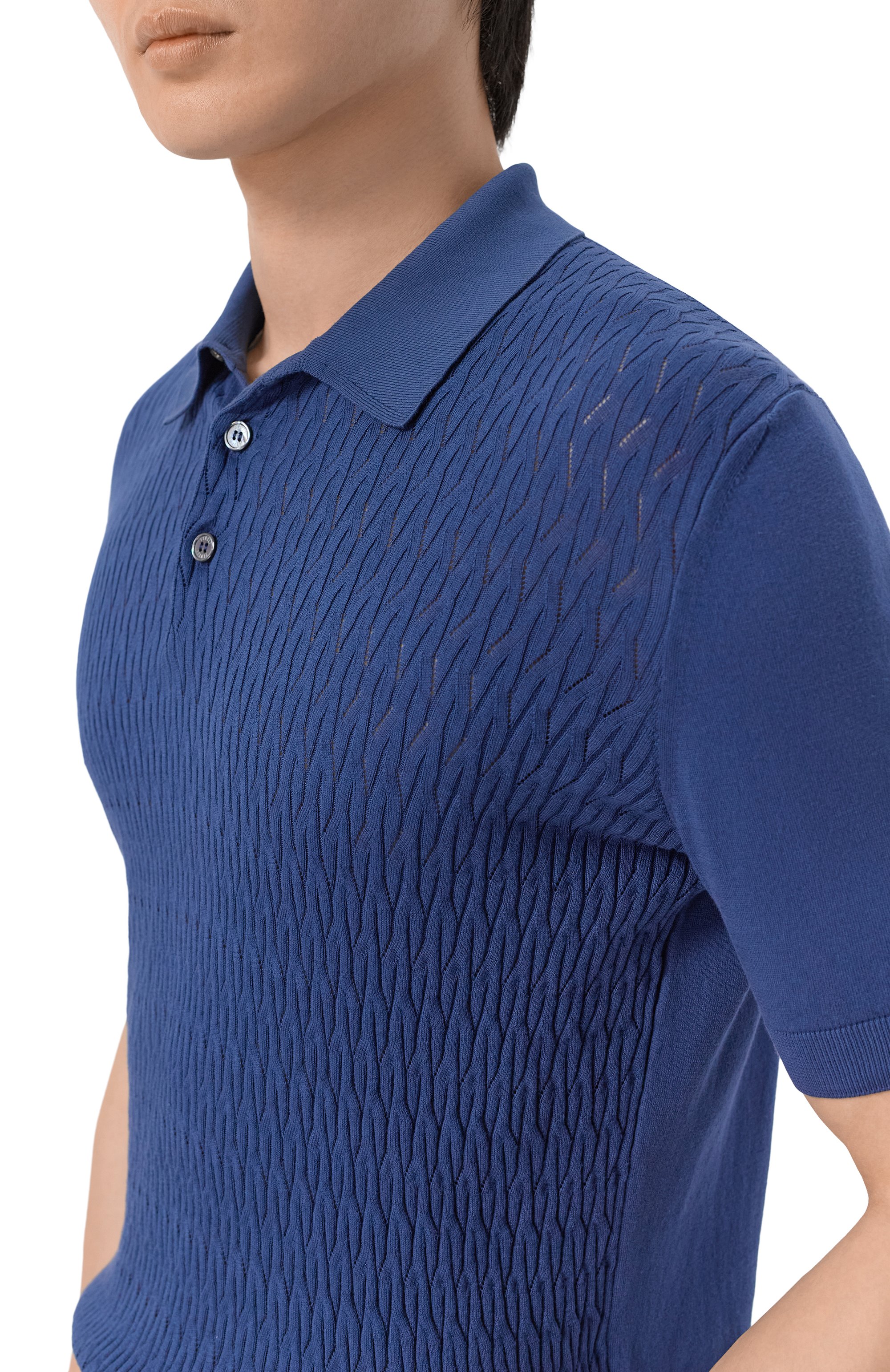 Хлопковое поло FEDELI, арт. MU0D5851/GIZA LIGHT DUSTY, фото 5