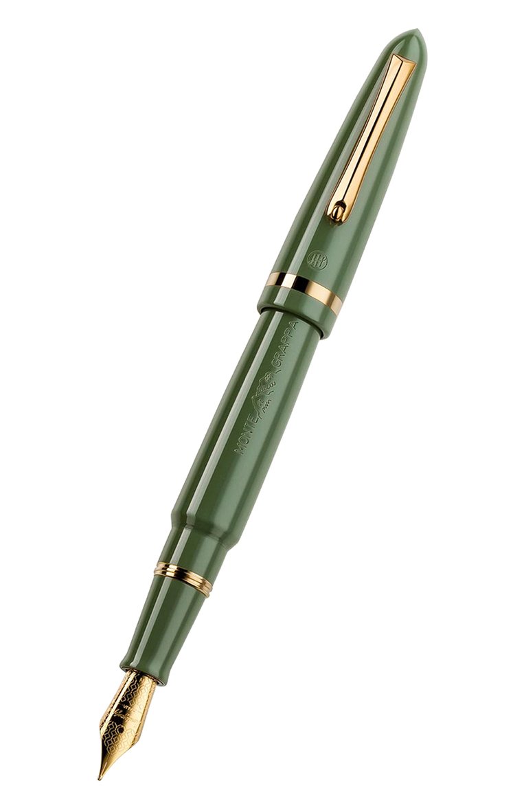 Перьевая ручка MONTEGRAPPA зеленого �цвета, арт. ISVEN3AG_2 | Фото 4 (Нос: Не проставлено; Региональные ограничения белый список (Axapta Mercury): Не проставлено; Материал сплава: Сталь; Ограничения доставки: m-style)