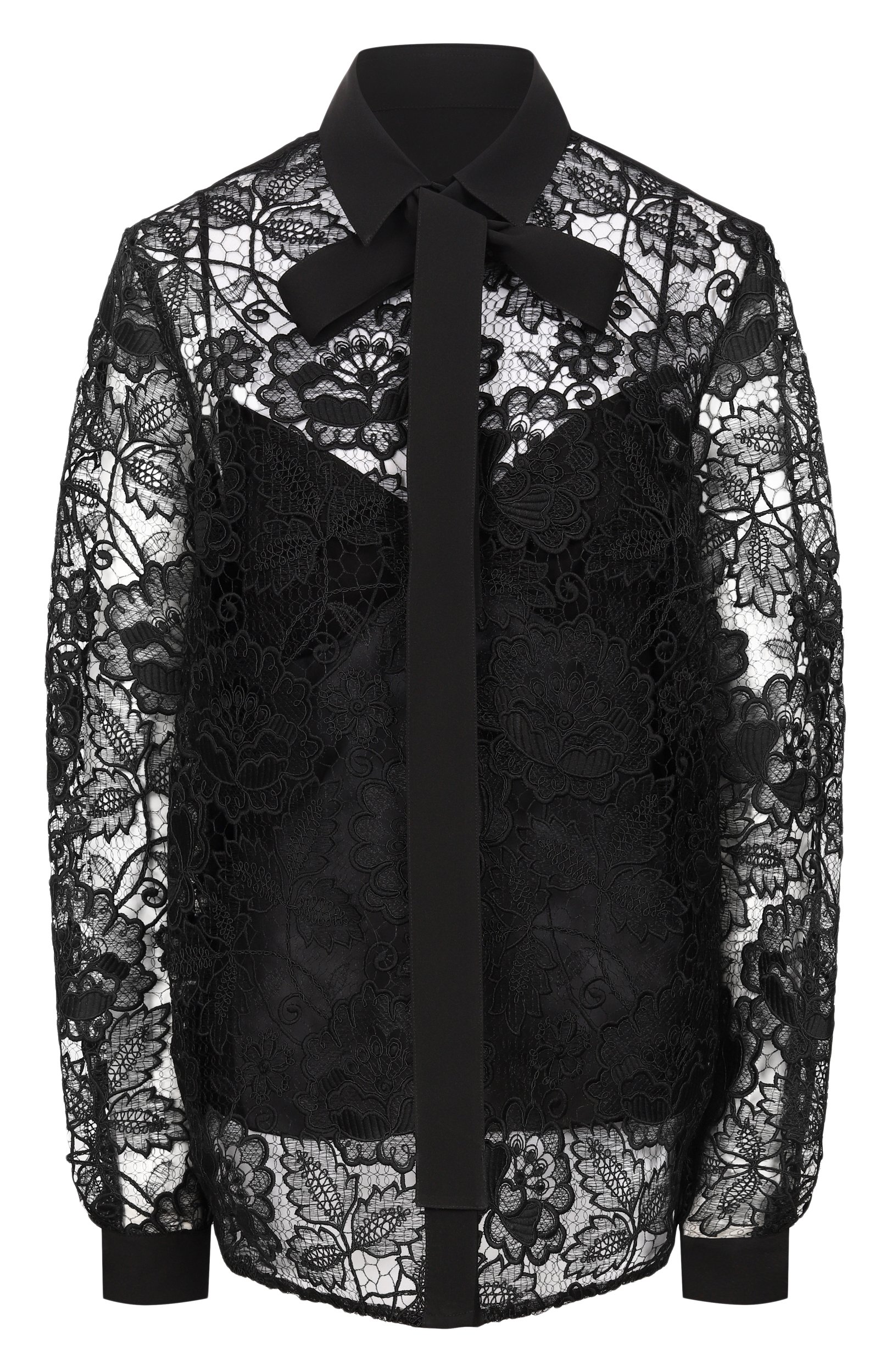 Блузка ELIE SAAB черного цвета по цене 208000 руб., арт. SH000NF26/SIL09, фото 1 Блузка ELIE SAAB, арт. SH000NF26/SIL09, фото 1