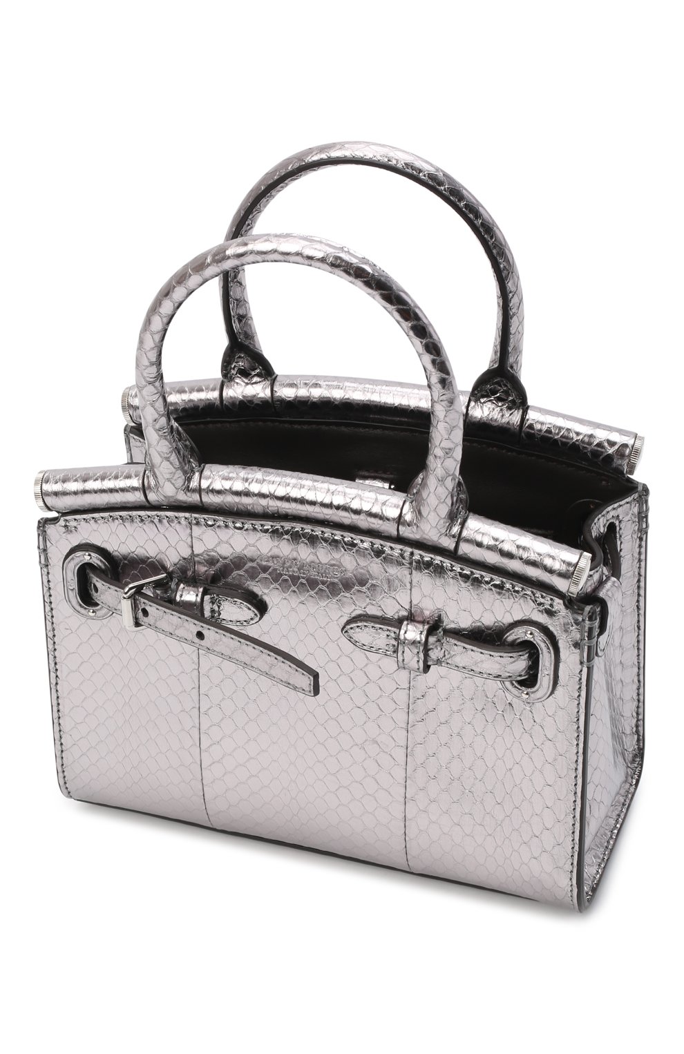 Сумка rl 50 mini из кожи змеи RALPH LAUREN серебряного цвета по цене 276500 руб., арт. 435856488, фото 5 Сумка rl 50 mini из кожи змеи RALPH LAUREN, арт. 435856488, фото 5