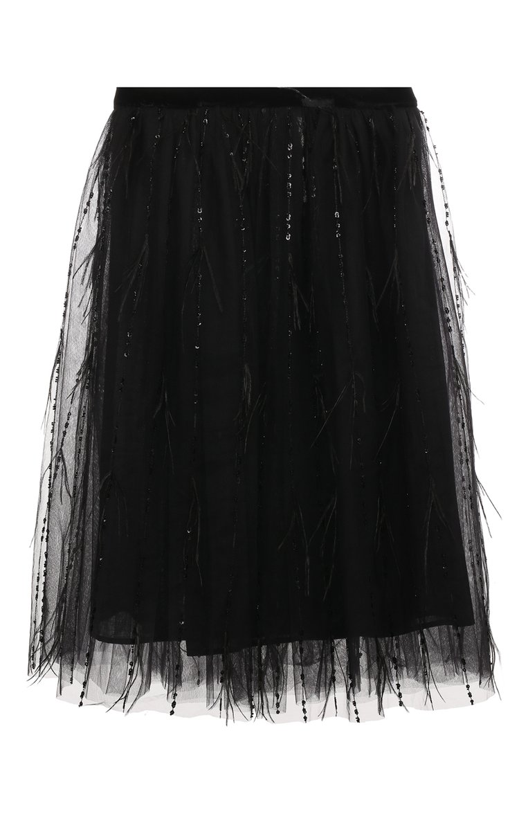 Детская юбка DESIGNERS CAT черного цвета, арт. 100000K01001271/KIKN0S SKIRT/14A-16A | Фото 1 (Материал внешний: Синтетический материал; Нос: Не проставлено; Материал подклада: Хлопок; Случай: Вечерний; Ростовка одежда: 16 лет | 164 см)