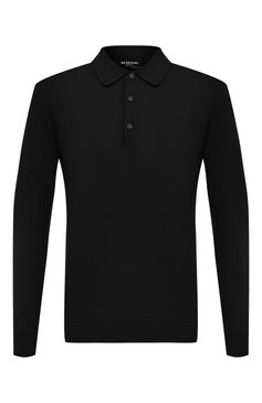 Мужское хлопковое поло KITON черного цвета, арт. UMKXX35 | Фото 1 (Драгоценные камни: Проставлено; Рукава: Длинные; Материал сплава: Проставлено; Материал внешний: Хлопок; Длина (для топов): Стандартные; Застежка: Пуговицы; Стили: Кэжуэл; Принт: Без принта)