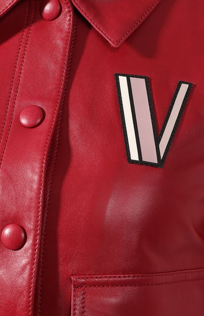 Кожаный бомбер VALENTINO красного цвета по цене 363000 руб., арт. TB3NA05H1AW, фото 5 Кожаный бомбер VALENTINO, арт. TB3NA05H1AW, фото 5