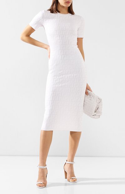 Платье из смеси хлопка и вискозы FENDI, арт. FZD832 AAVG, фото 2