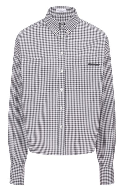 Женская хлопковая рубашка BRUNELLO CUCINELLI, арт. MP793NB206