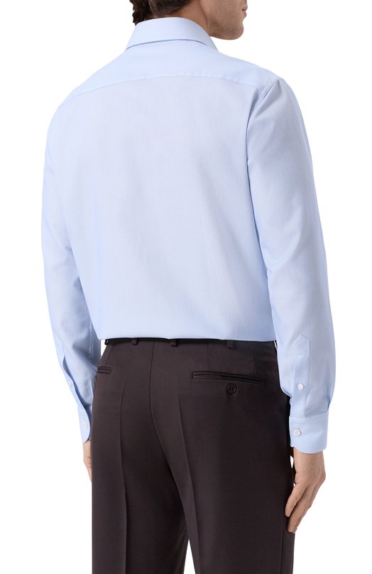 Хлопковая сорочка Brioni RCB40L/0D04V Голубой  RCB40L/0D04V Фото 4
