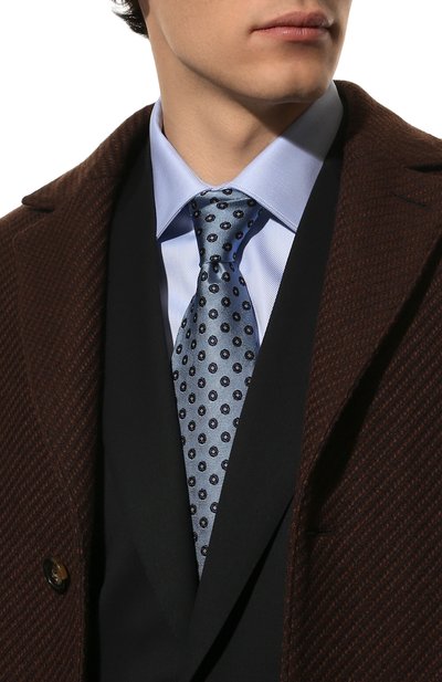 Шелковый галстук ZEGNA голубого цвета по цене 19950 руб., арт. Z3D04T/1XW, фото 2 Шелковый галстук ZEGNA, арт. Z3D04T/1XW, фото 2