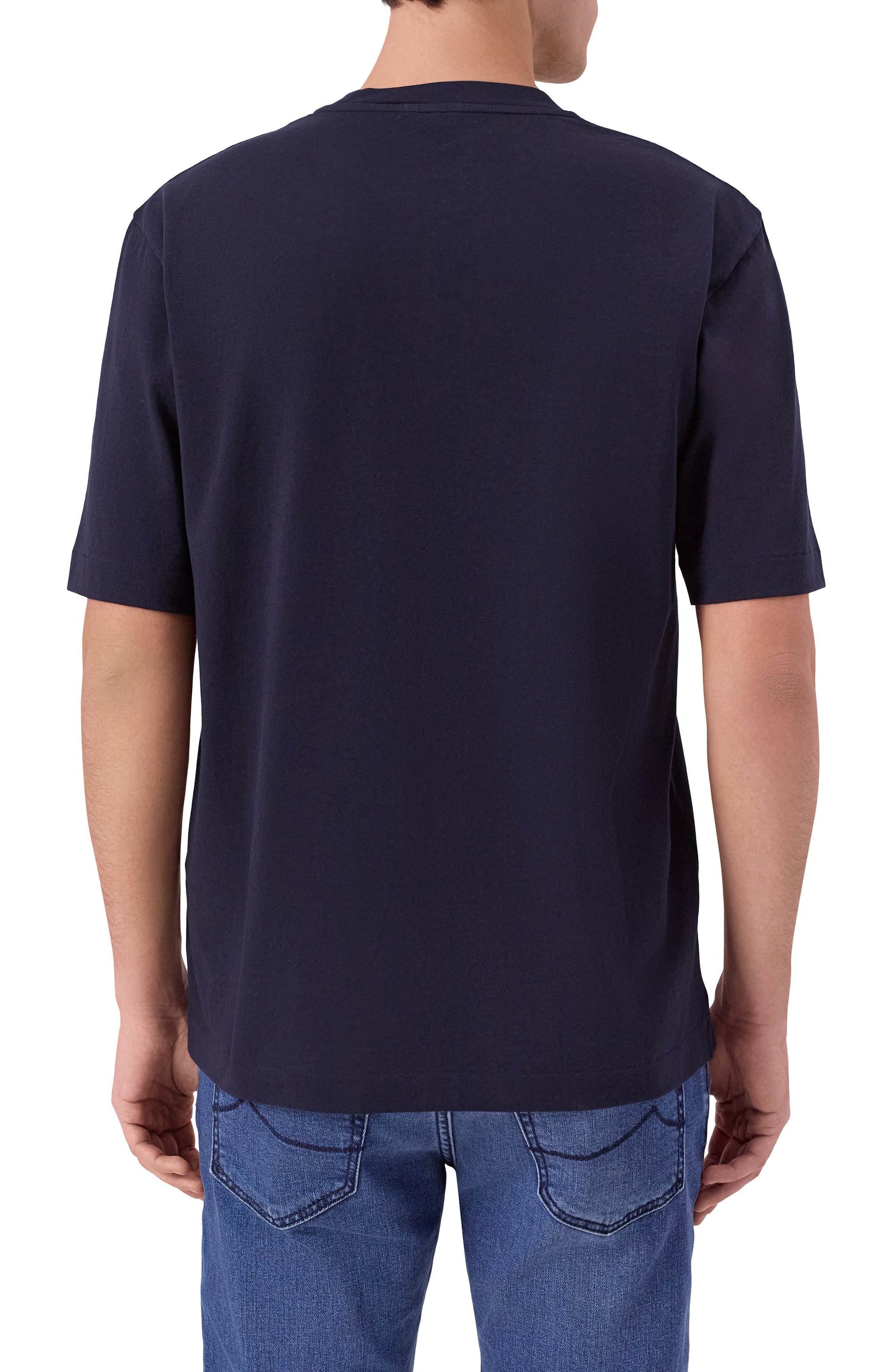 Хлопковая футболка JACOB COHEN темно-синего цвета по цене 25650 руб., арт. JUM_40007 001 M4526 T0, фото 4 Хлопковая футболка JACOB COHEN, арт. JUM_40007 001 M4526 T0, фото 4