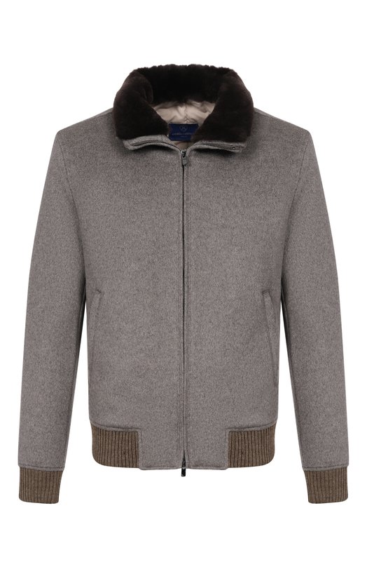 Бомбер с воротником из бобра Andrea Campagna M0D.TIBERI0/ZEUS_SET Коричневый M0D.TIBERI0/ZEUS_SET